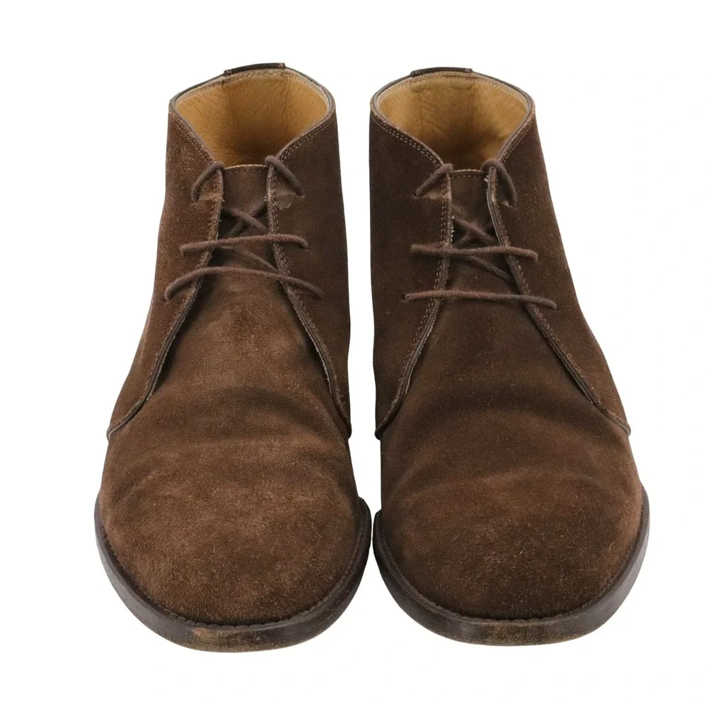 Ermenegildo Zegna Brown Suede Chukka Desert Boots Made in Italy‎ Size IT 7 US 8